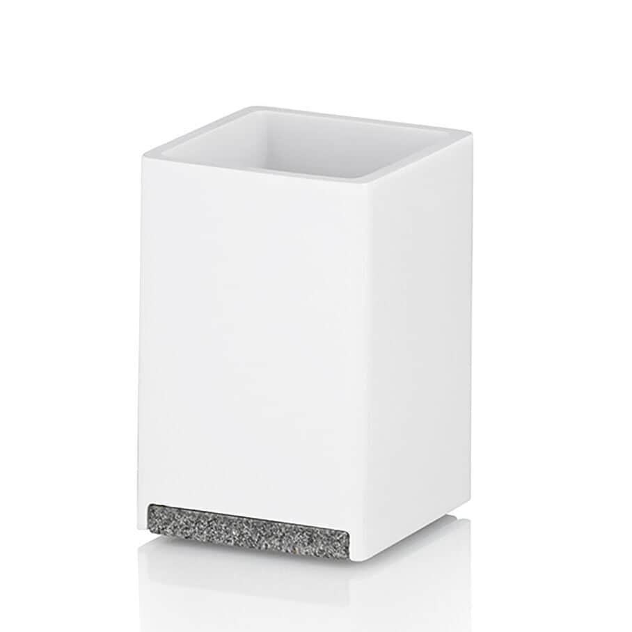 KELA Чаша за баня “Cube“ – бяла с елемент във вид на камък