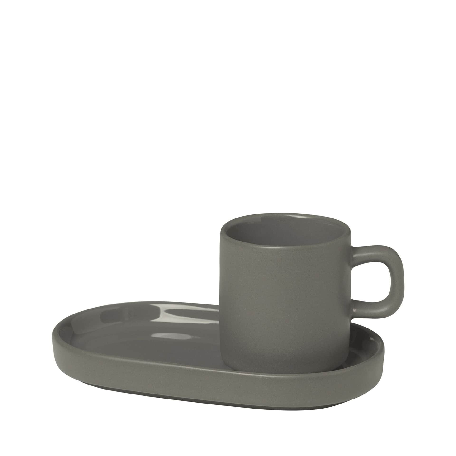 BLOMUS Комплект от 2 бр.чаши за еспресо PILAR, 50 мл – цвят сив (Pewter)