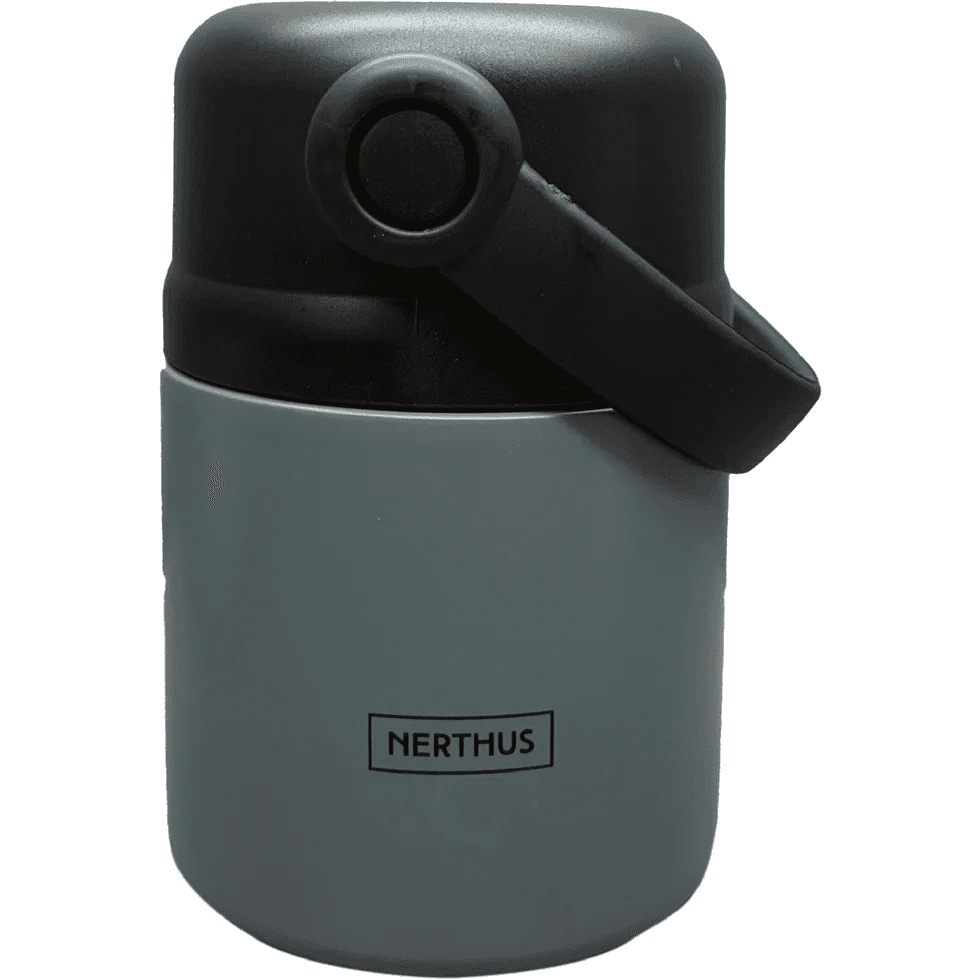Nerthus Двустенен термос за храна с дръжка - сив - 650 мл.
