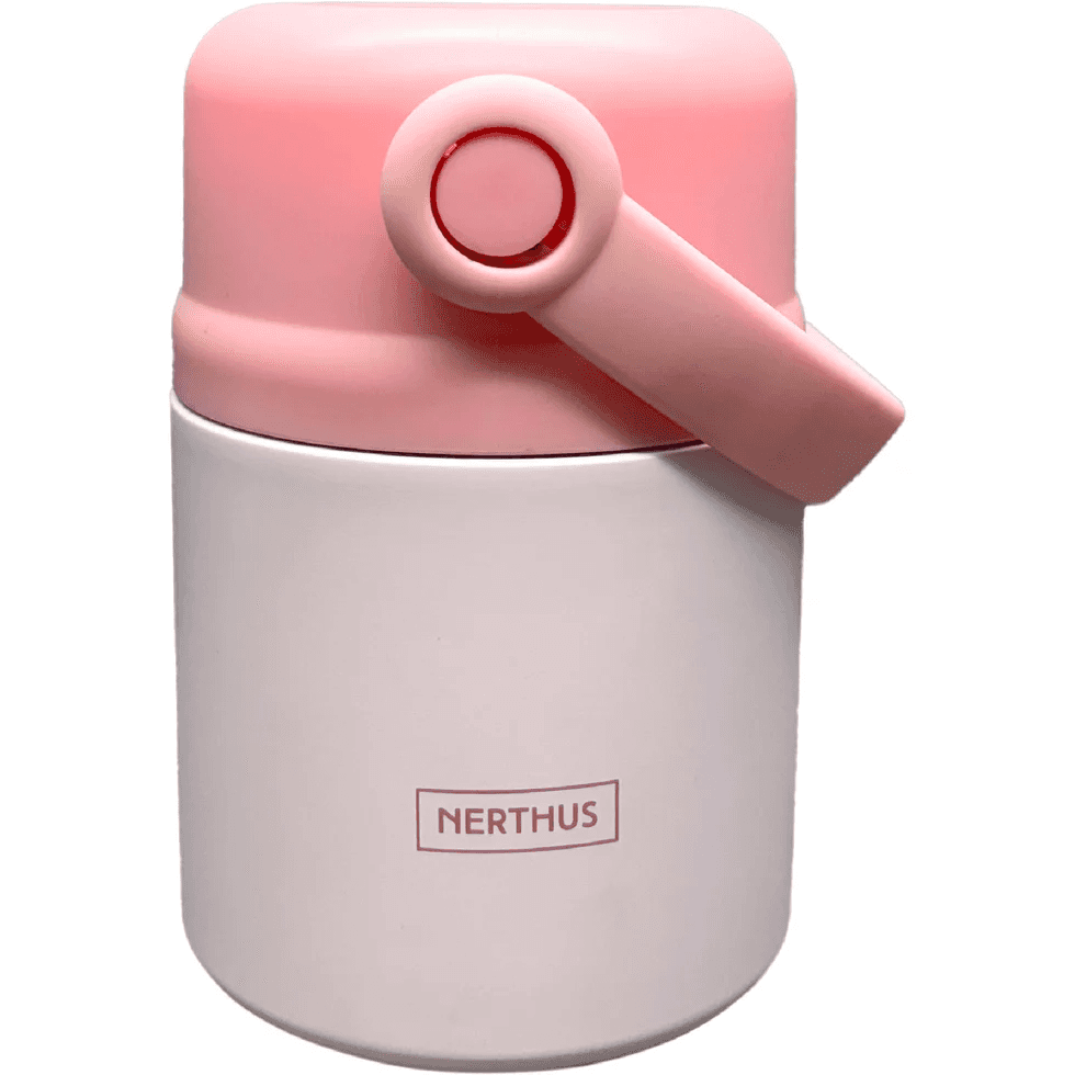 Nerthus Двустенен термос за храна с дръжка - розов - 650 мл.