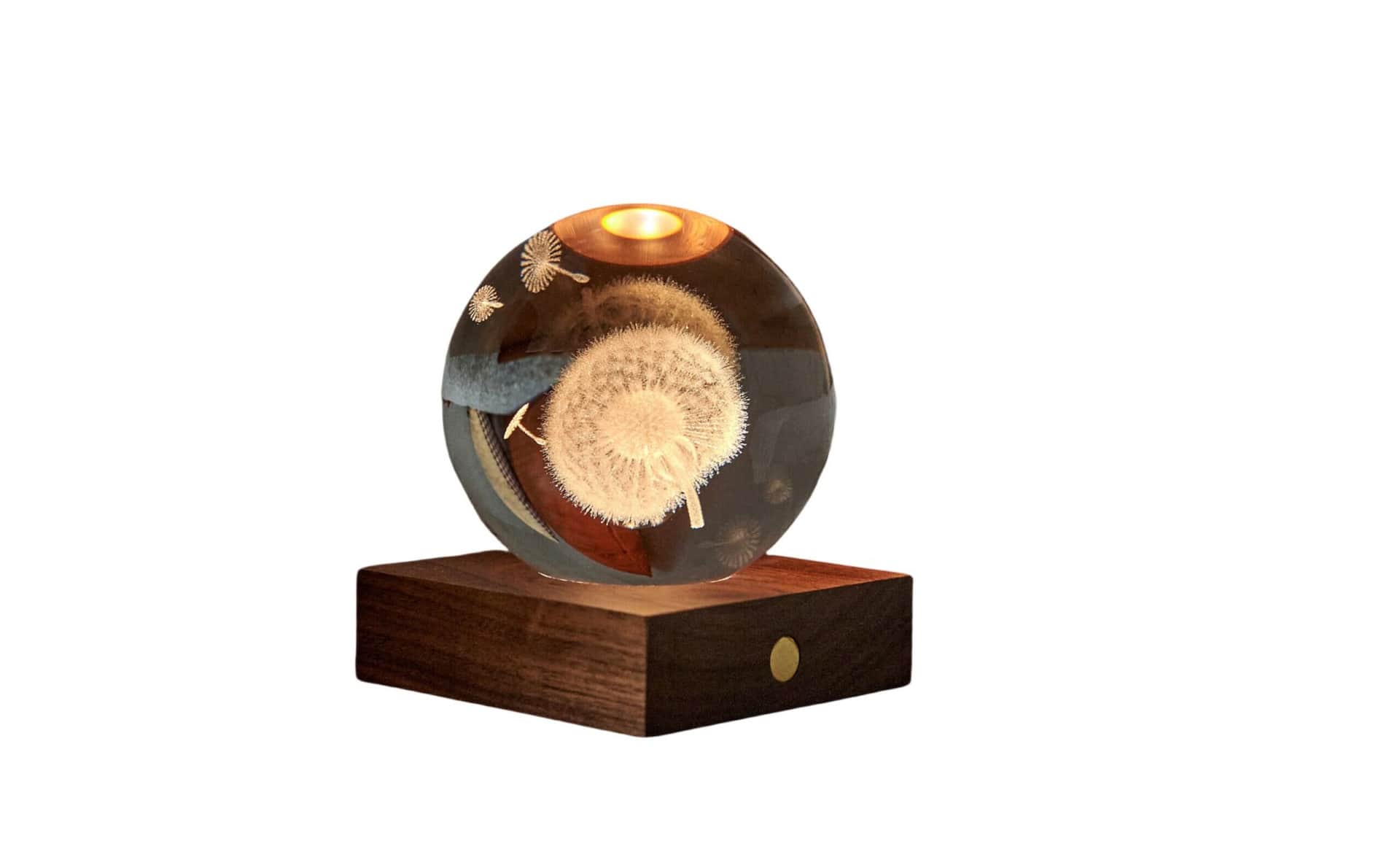 GINGKO 3D Смарт лампа “Amber Crystal“ - Глухарче