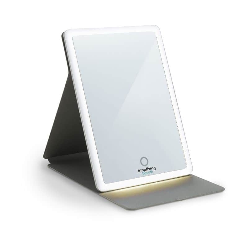 INNOLIVING Сгъваемо козметично огледало с LED светлина