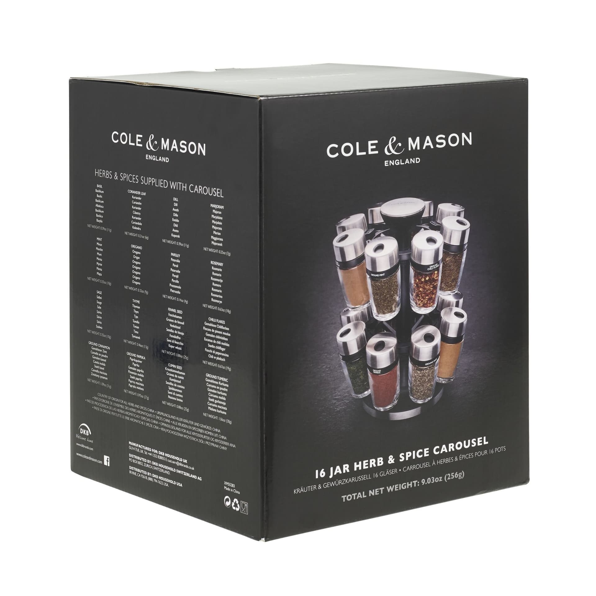 COLE & MASON  Комплект за подправки “HERB & SPICE“ – 16 части + стойка