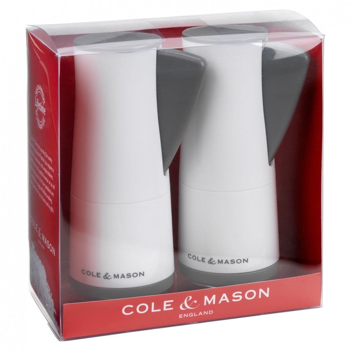 COLE & MASON Комплект мелнички за сол и пипер “OXLEY“ – 14,5см – цвят бял