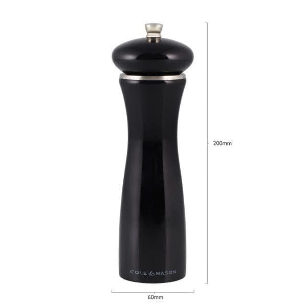 COLE&MASON Мелничка за сол “SHERWOOD BLACK GLOSS“ – 20 см. – цвят черен