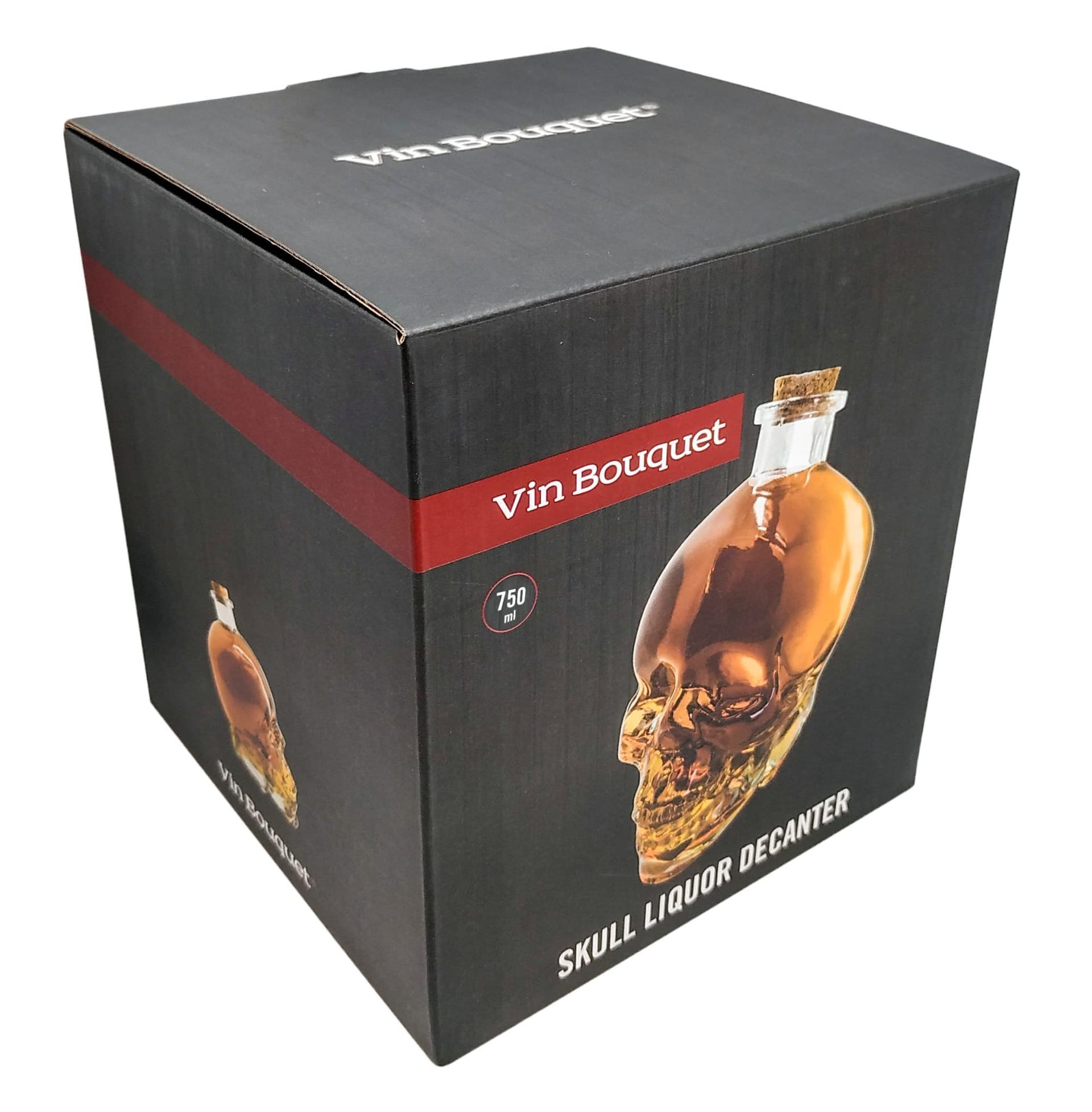 Vin Bouquet Стъклена бутилка за алкохол – череп – 0,750 л.