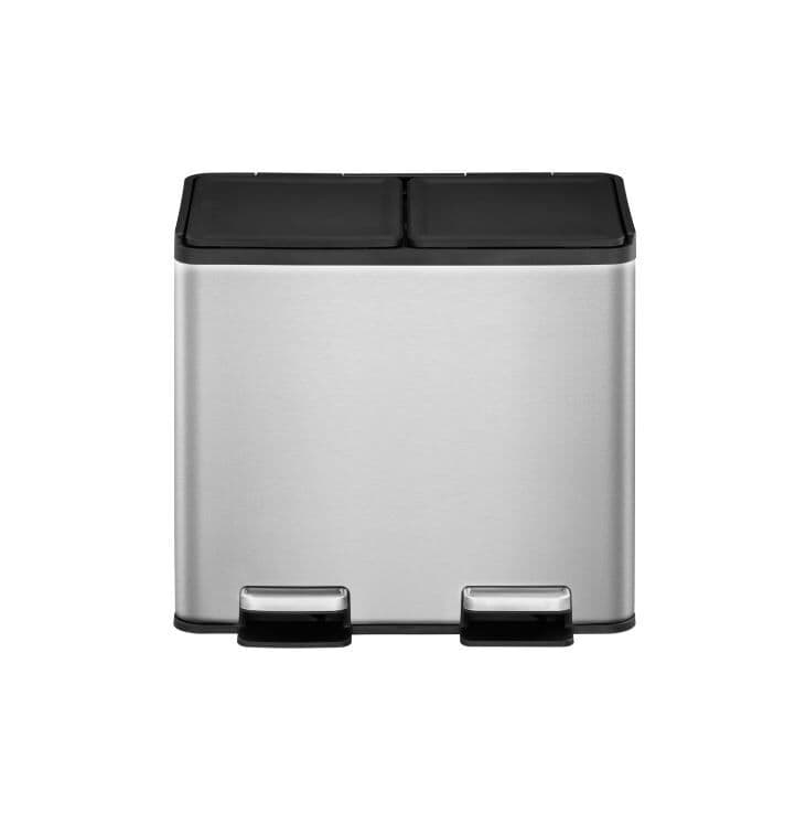 EKO Кош за разделно събиране с 2 педала ESSENTIAL - 2 х 10 л.- хром мат