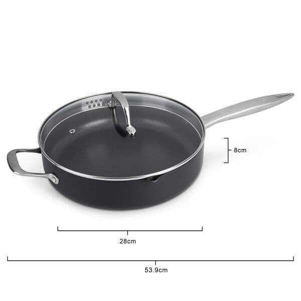“ZYLISS COOK ULTIMATE PRO“ – Индукционен дълбок тиган – Ø 28 – със стъклен капак