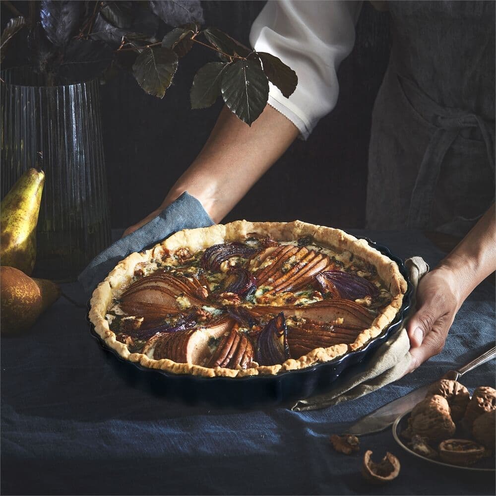 EMILE HENRY Керамична форма за тарт Ø 29,5 см „TART DISH“- цвят тъмнозелен
