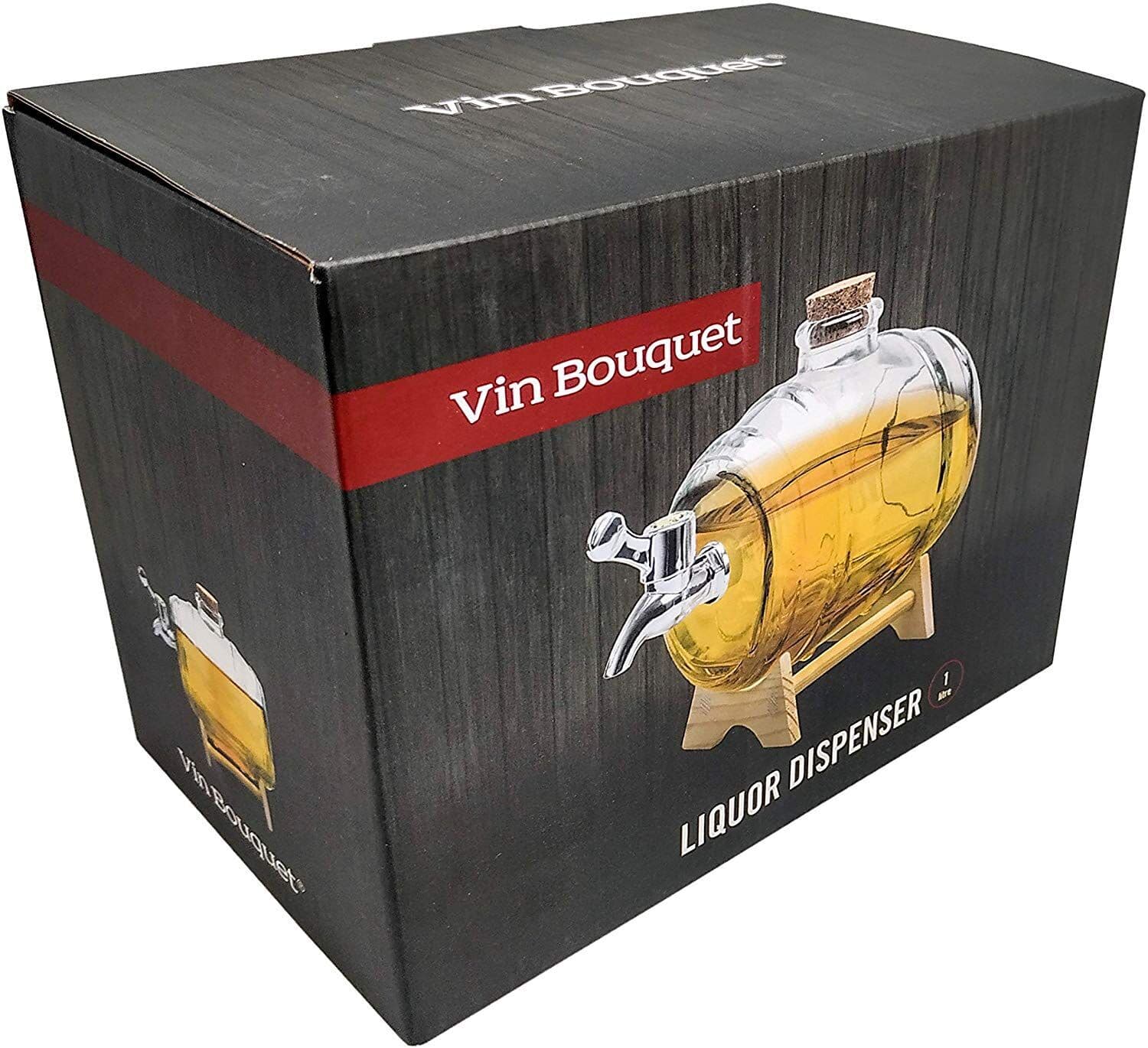 Vin Bouquet Стъклен диспенсер за алкохол – буре – 1 л.