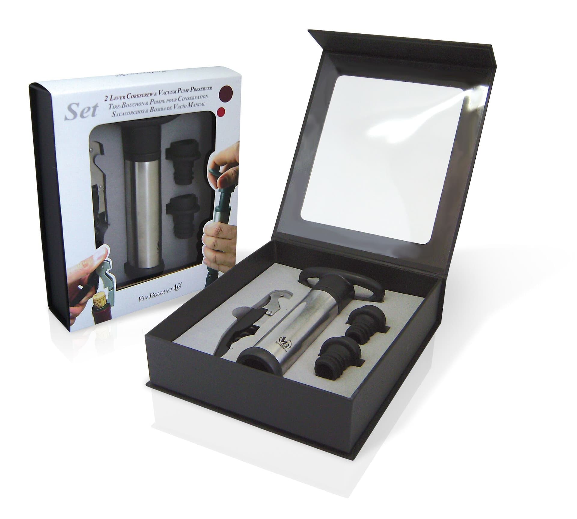 Vin Bouquet Сет тирбушон и вакуум помпа  4 – части
