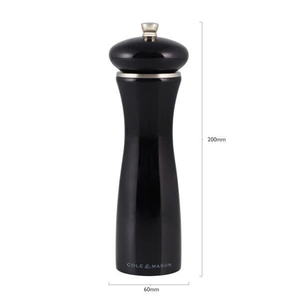 COLE&MASON Мелничка за сол “SHERWOOD BLACK GLOSS“ – 20 см. – цвят черен