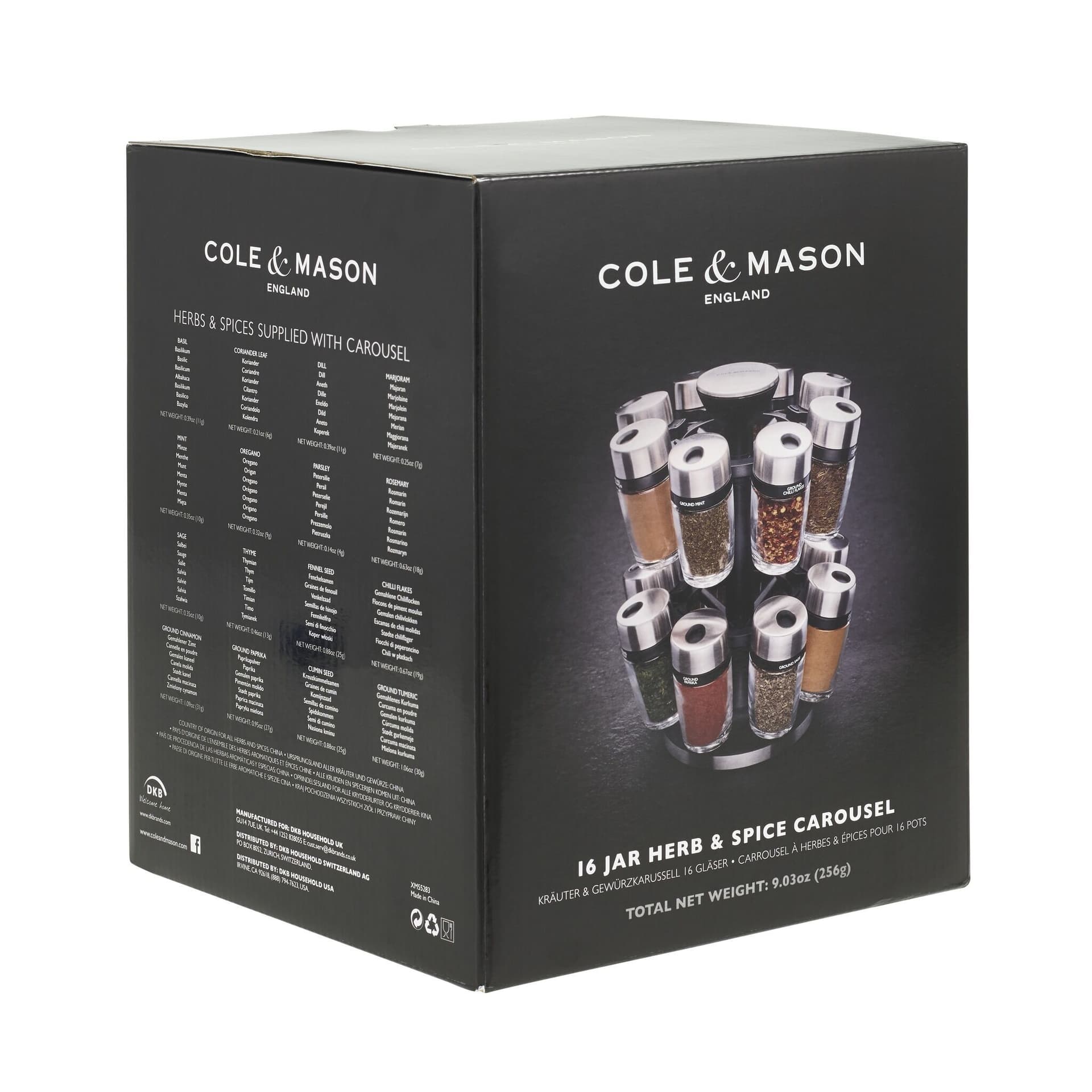 COLE & MASON  Комплект за подправки “HERB & SPICE“ – 16 части + стойка