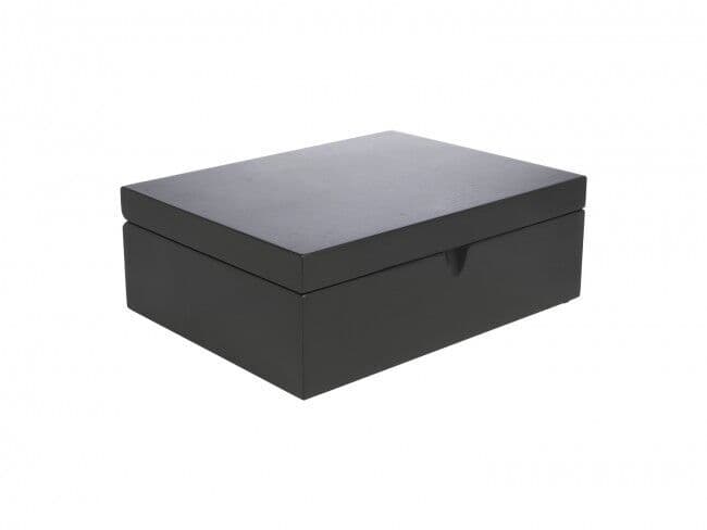 BREDEMEIJER Черна бамбукова кутия за чай с 4 канистъра и дозаторна лъжица