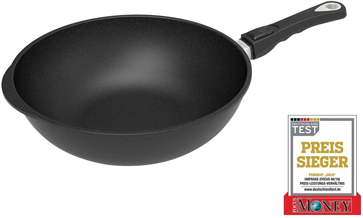 AMT Gastroguss Тиган уок Ø 32 см, височина 11 см, с мобилна дръжка