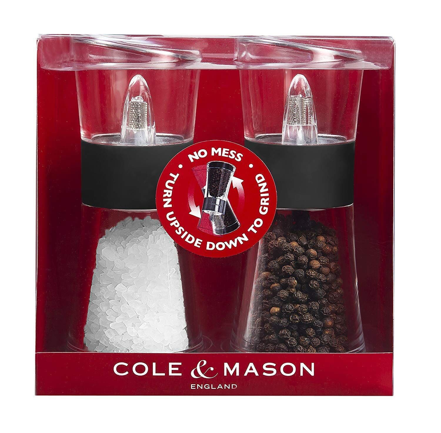 COLE & MASON Комплект мелнички за сол и пипер “FLIP“ – 15,4 см. – черни