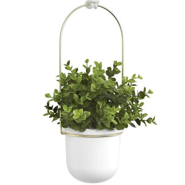 UMBRA Комплект от 3 бр висящи саксии / кашпи “TRIFLORA“- цвят бял/месинг