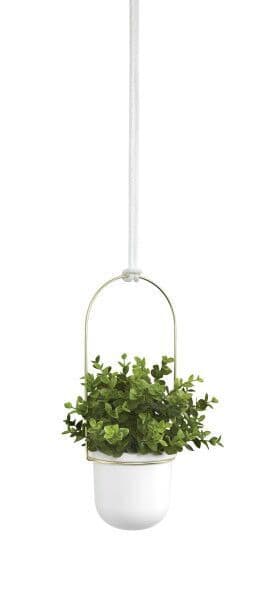 UMBRA Комплект от 3 бр висящи саксии / кашпи “TRIFLORA“- цвят бял/месинг