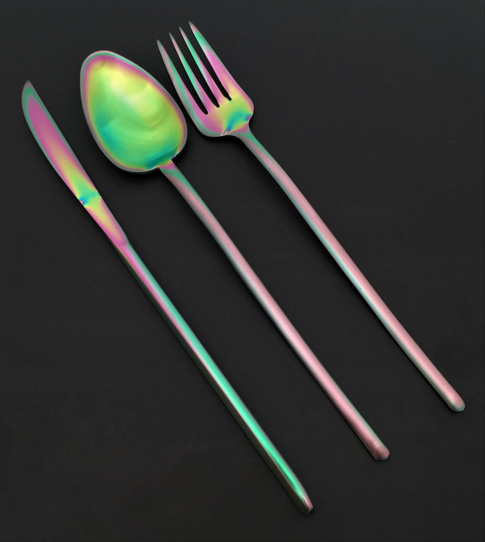 HERDMAR Комплект прибори за хранене “STICK“- 36 части – Rainbow / дъга / – PVD покритие