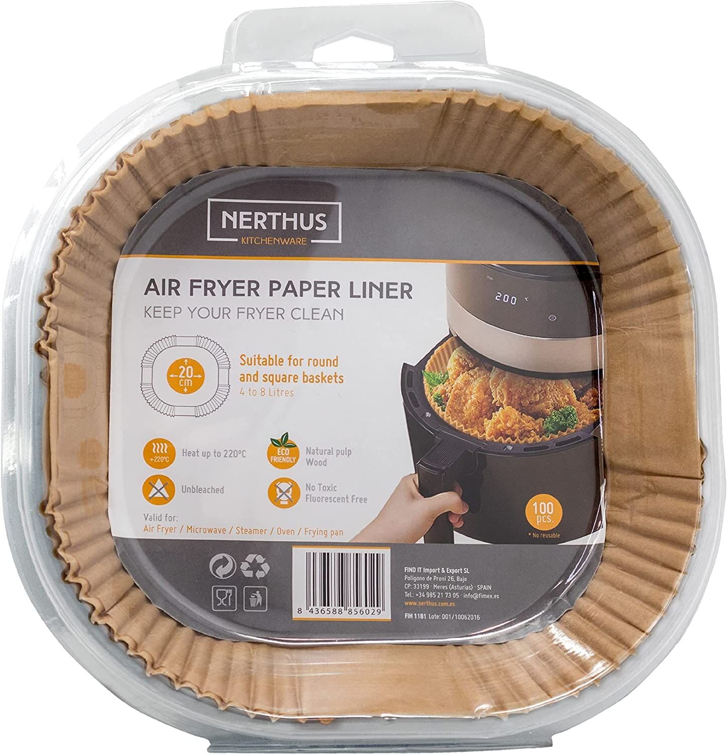 Nerthus Хартиени кошници за AIR FRYER – 100 бр.