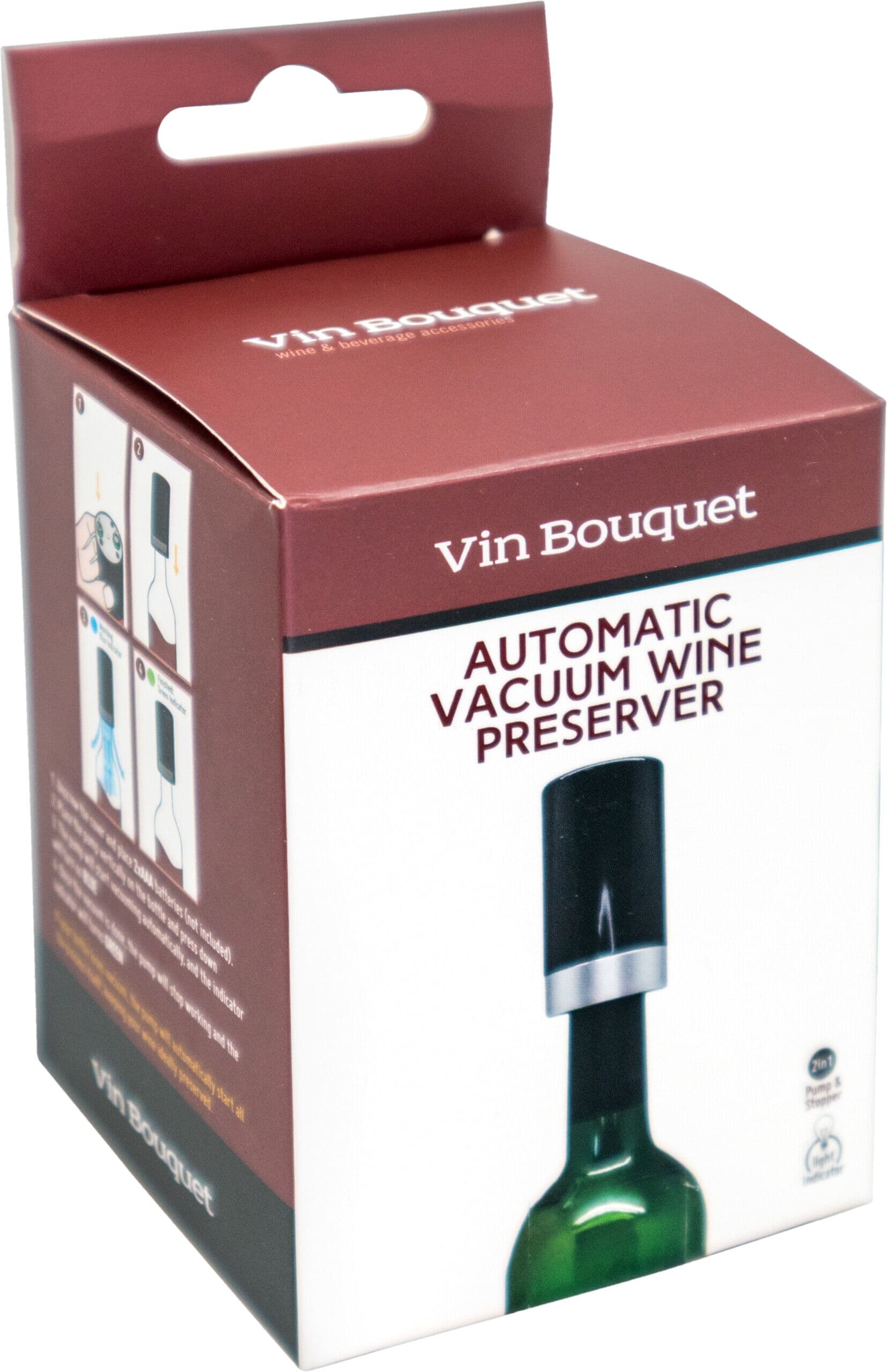 Vin Bouquet Универсална тапа за бутилки с автоматична вакуум помпа