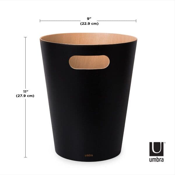 UMBRA Кошче за боклук “Woodrow“ 7,5 л. – дърво/черно