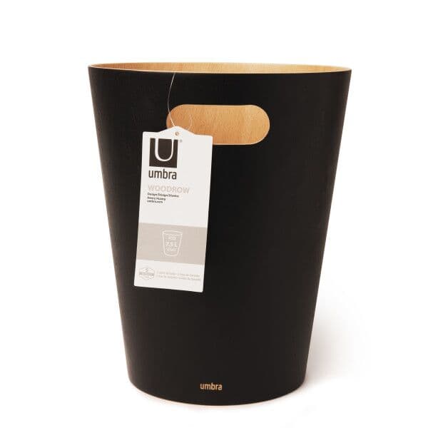 UMBRA Кошче за боклук “Woodrow“ 7,5 л. – дърво/черно
