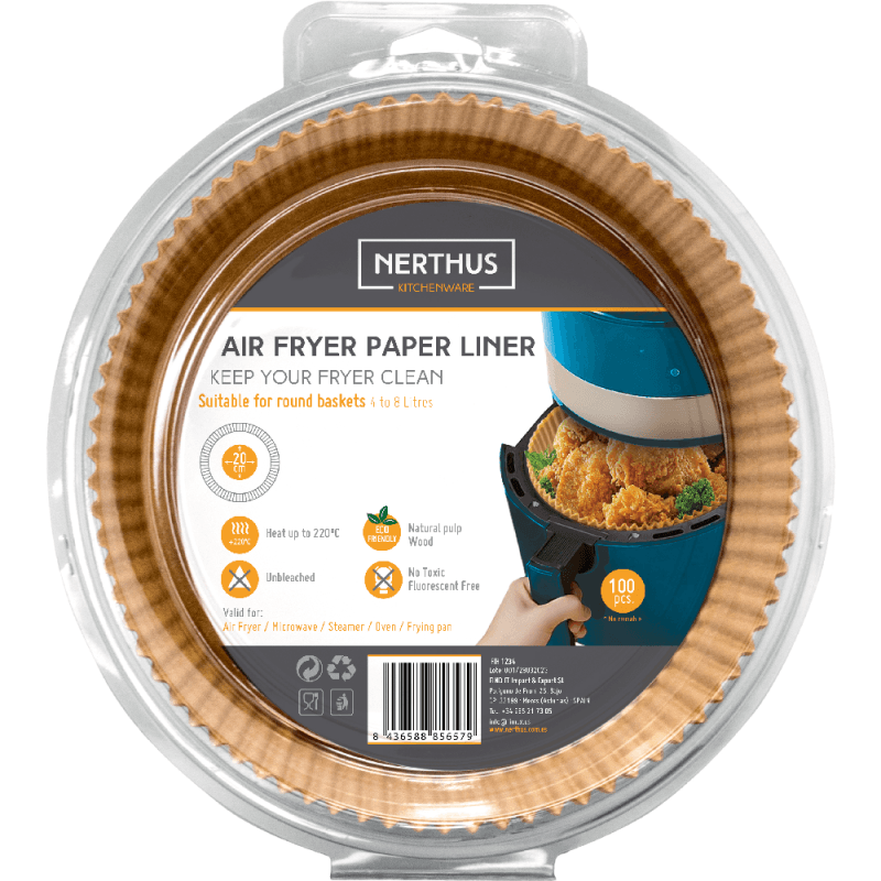 Nerthus Кръгли хартиени кошници за AIR FRYER – 100 бр.