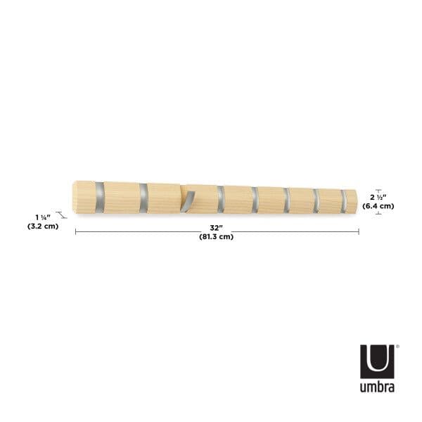 UMBRA Закачалка с 8 бр.куки “FLIP“ – цвят натурално дърво