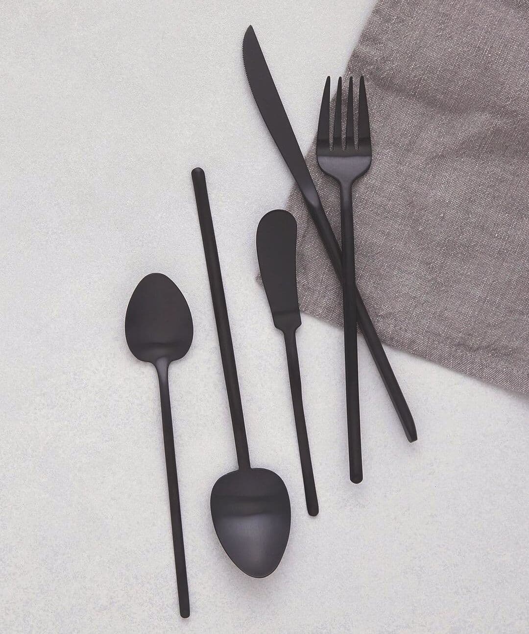 HERDMAR Прибори за хранене “STICK“- 24 части – черен мат