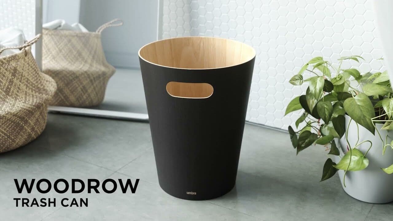 UMBRA Кошче за боклук “Woodrow“ 7,5 л. – дърво/черно