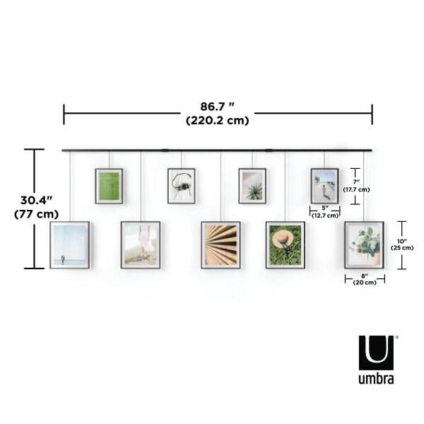UMBRA Фотодисплей за стена “EXHIBIT“ за 9 снимки – черен цвят