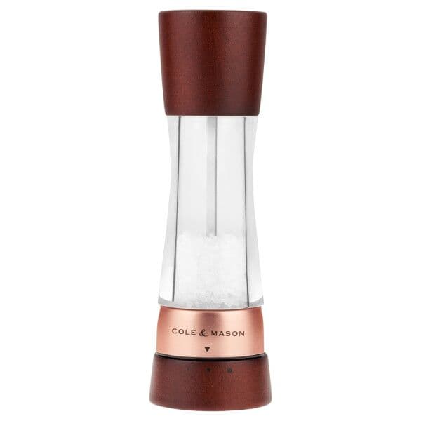 COLE &amp; MASON Мелничка за сол “DERWENT CHESTNUT ROSE GOLD“ - 19 см. - с механизъм за прецизност - цвят орех / розово злато