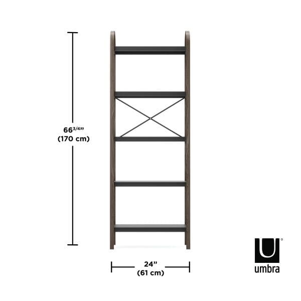 UMBRA Етажерка с 5 рафта “BELLWOOD“ – цвят черен / орех