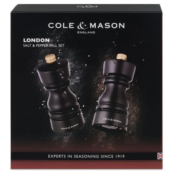 COLE & MASON Комплект мелнички за сол и пипер “LONDON“ – 13 см. – цвят тъмен шоколад
