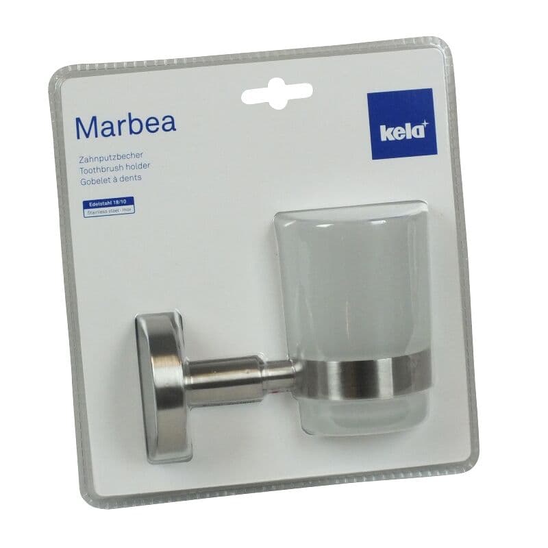 KELA Поставка/Чаша за четки за зъби “Marbea“ – неръждаема стомана мат – за стенен монтаж