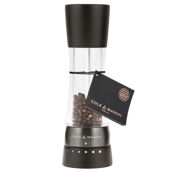 COLE & MASON Мелничка за пипер “DERWENT BLACK WOOD“ – 19 см. – с механизъм за прецизност – цвят черен