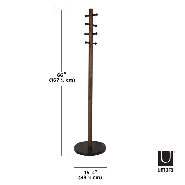 UMBRA Свободностояща закачалка “PILLAR“ – цвят черен / орех