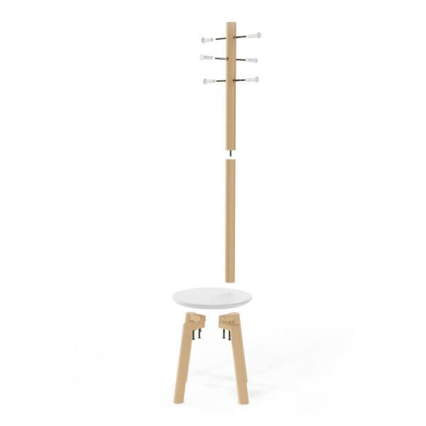 UMBRA Закачалка със стол “PILLAR STOOL“ – цвят бял / натурален