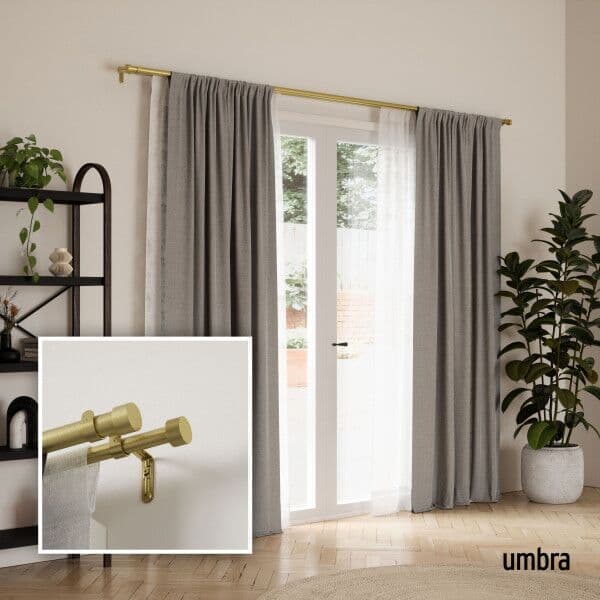 UMBRA Двоен корниз “CAPPA“ – цвят месинг – размер 305 – 457 см.