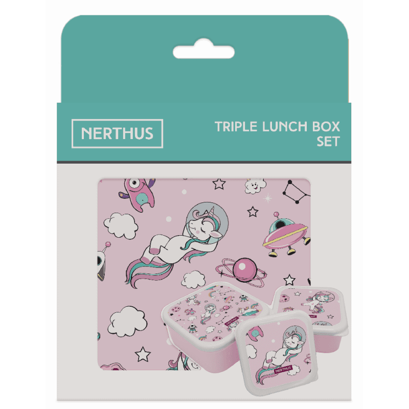 Nerthus Сет от 3 бр. детски кутии за храна “ЕДНОРОЗИ“