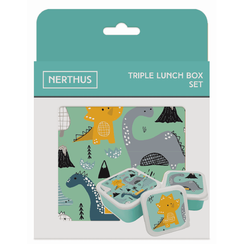 Nerthus Сет от 3 бр. детски кутии за храна “ДИНОЗАВРИ“