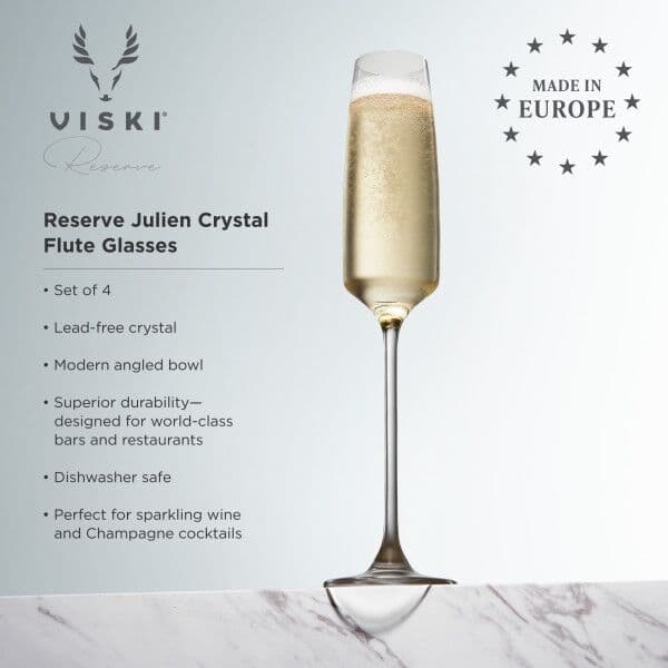 VISKI Кристални чаши за шампанско “Julien“ 4бр. – 170мл.