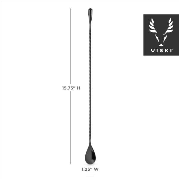 VISKI Лъжица за коктейли “Weighted – GunMetal“ – 40см.