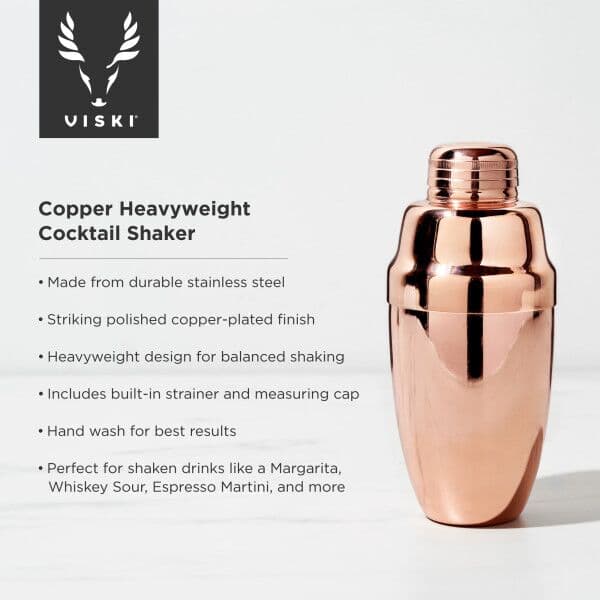 VISKI Шейкър за коктейли “HeavyWeight – Copper“ – 500мл.
