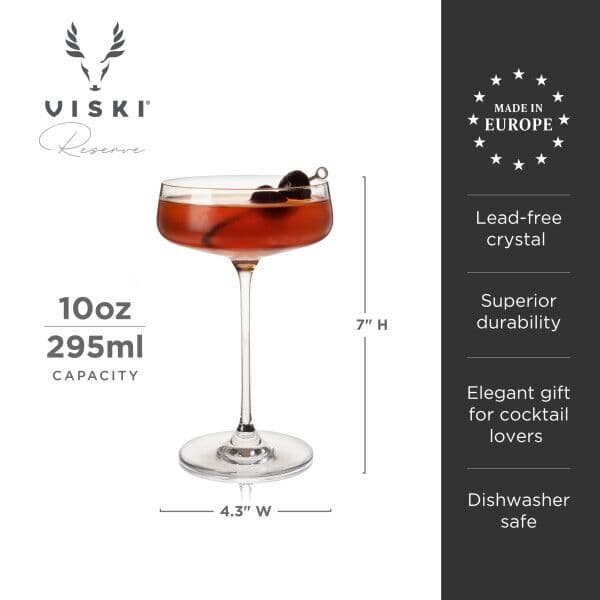 VISKI Кристални чаши купе “Julien“ 4бр. – 295мл.
