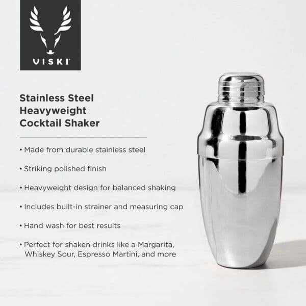 VISKI Шейкър за коктейли “HeavyWeight – Silver“ – 500мл.