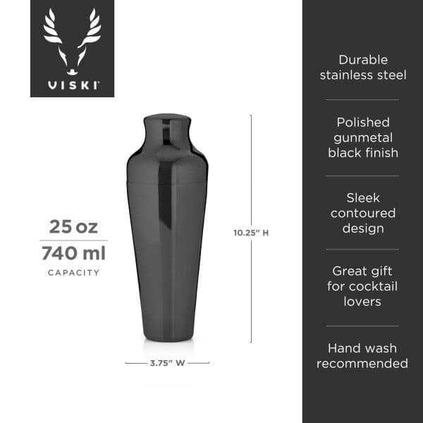 VISKI Шейкър за коктейли “Parisan – GunMetal“ – 740мл.