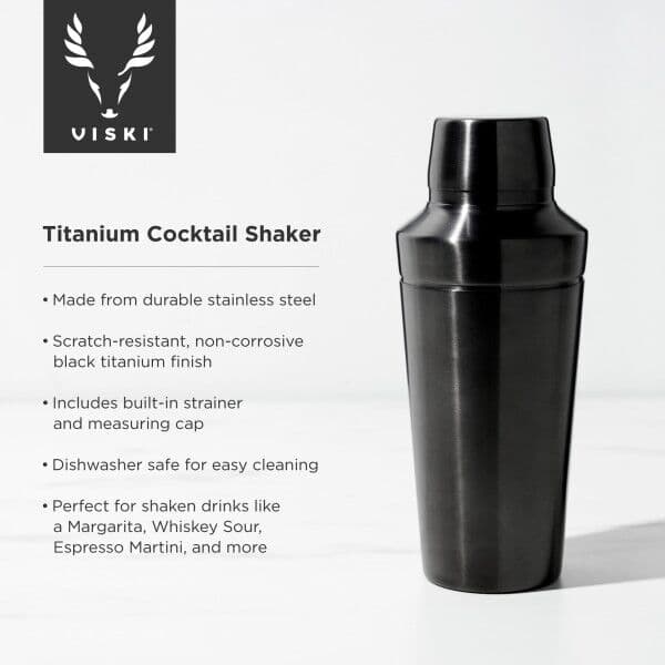 VISKI Шейкър за коктейли с титаниево покритие “Titanium“ – 550мл.