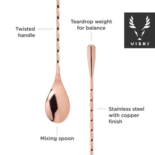 VISKI Лъжица за коктейли  “Weighted – Copper“ – 40см.